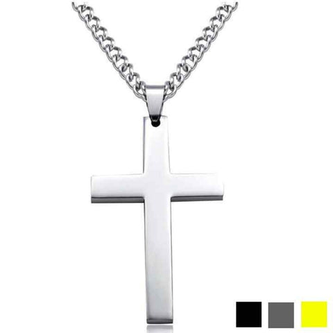 New Fashion Titanium Cross Pendant Necklace – Gold, Silver, Black Prayer Choker for Men, Stainless Steel Fine Jewelry