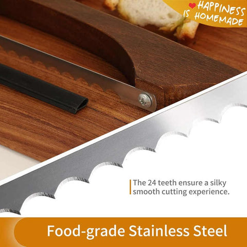Wooden Bread Slicer for Homemade Bread,Bagels, Baguettes and More