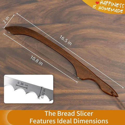 Wooden Bread Slicer for Homemade Bread,Bagels, Baguettes and More