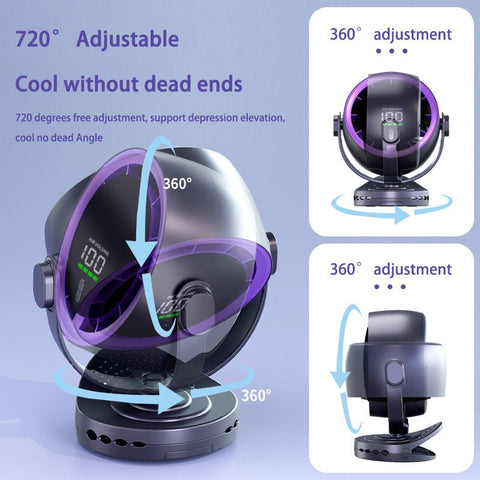 Portable Desk Fan with Adjustable Speed & Digital Display – Compact Air Circulator for Home & Office