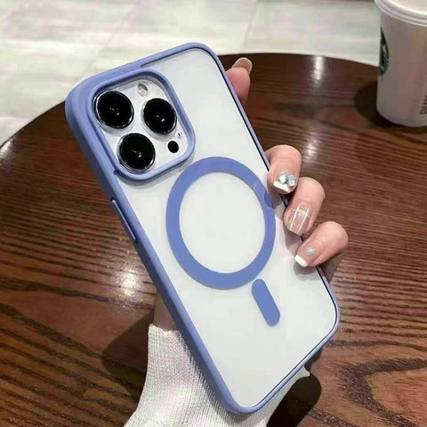 Luxury Clear Magnetic Case for iPhone 13,14,15,16 – MagSafe Compatible & Wireless Charging Support