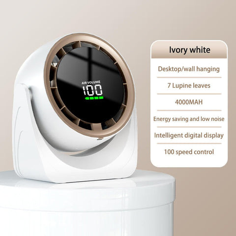 Portable Desk Fan with Adjustable Speed & Digital Display – Compact Air Circulator for Home & Office