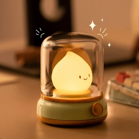 Cute Smiling LED Night Lamp – Soft Touch Control Desk Lamp with Adjustable Brightness