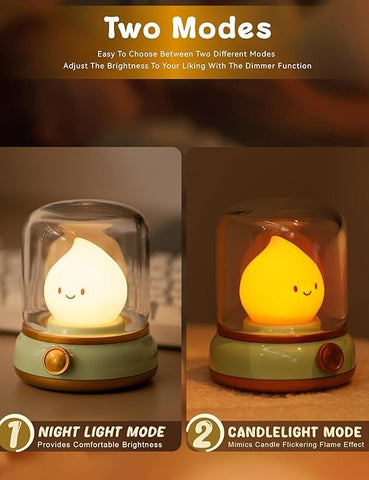 Cute Smiling LED Night Lamp – Soft Touch Control Desk Lamp with Adjustable Brightness