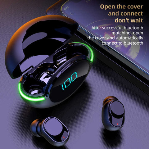 Y80 TWS Wireless Gaming Earbuds – LED Display, Bluetooth 5.1, IPX4 Waterproof, Touch Control, 3-4 Hours Playtime