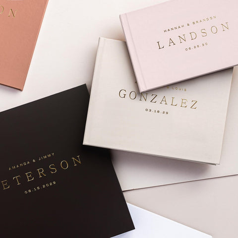 Modern Hardcover Wedding Guest Book Personalized Keepsake Album