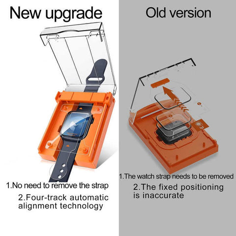 Full Glue HD Tempered Glass Screen Protector – Auto-Alignment & Dust-Free for Apple Watch Series