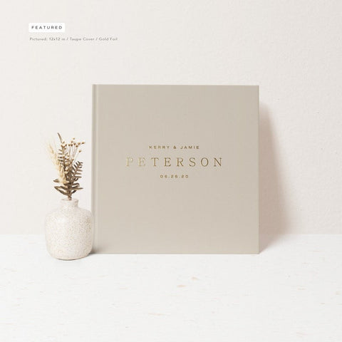 Modern Hardcover Wedding Guest Book Personalized Keepsake Album