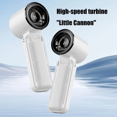 Portable Handheld Fan with Digital Display – Rechargeable & Adjustable Speed for Travel & Home