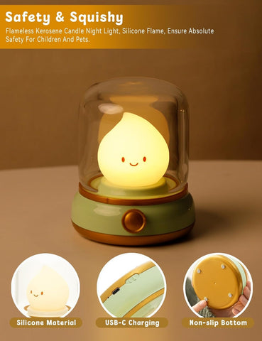 Cute Smiling LED Night Lamp – Soft Touch Control Desk Lamp with Adjustable Brightness