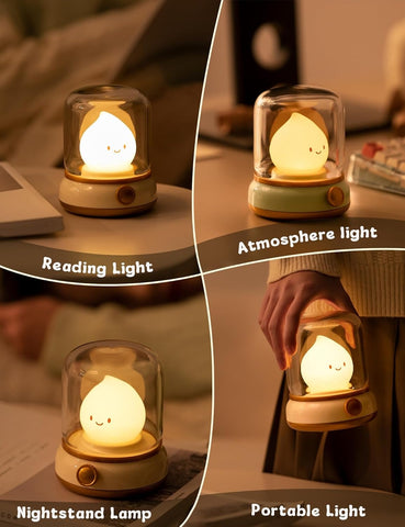 Cute Smiling LED Night Lamp – Soft Touch Control Desk Lamp with Adjustable Brightness