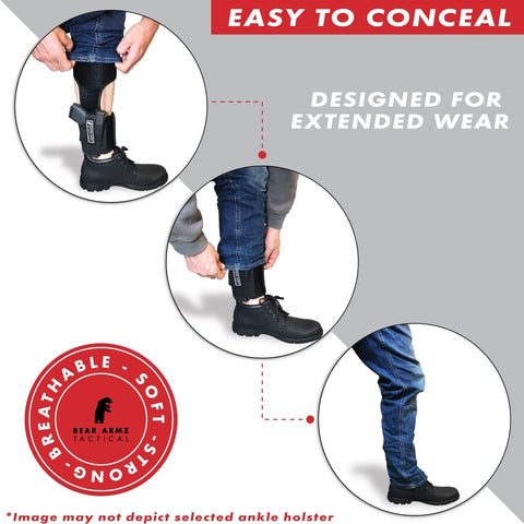 Concealed Carry Ankle Holster Comfortable, Secure & Compatible with Popular Compact Handguns