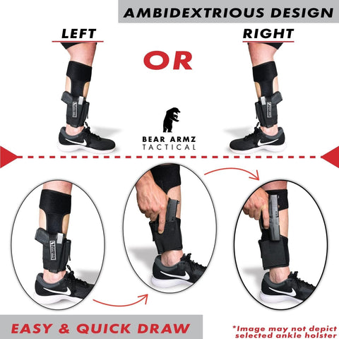 Concealed Carry Ankle Holster Comfortable, Secure & Compatible with Popular Compact Handguns