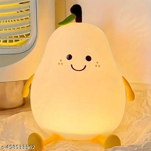 Cute Pear LED Night Light – Rechargeable, Touch-Control Table Lamp for Bedroom & Nursery