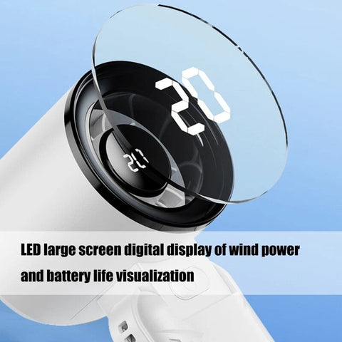 Portable Handheld Fan with Digital Display – Rechargeable & Adjustable Speed for Travel & Home