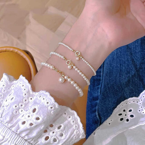 Fashion Glass Pearl Beads Bracelet