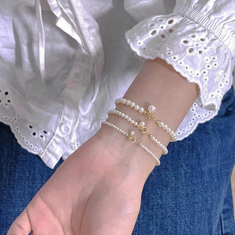 Fashion Glass Pearl Beads Bracelet