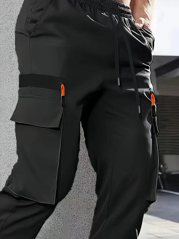 Men's Olive Green Cargo Pants – Straight-Leg, Zipper Pockets, Non-Stretch, Ideal for Spring & Fall Workwear