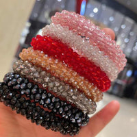 Sparkling Crystal Beaded Bracelet & Hair Band - Elastic & Versatile