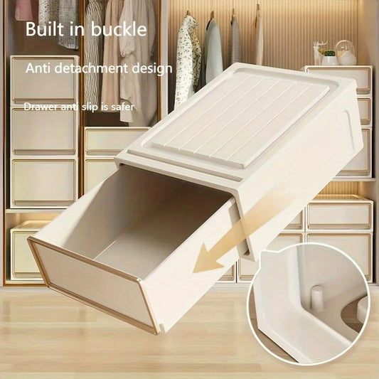 1pc Clear Plastic Storage Box – Strong, Space-Saving Drawer for Clothes, Under-Bed or Closet Use