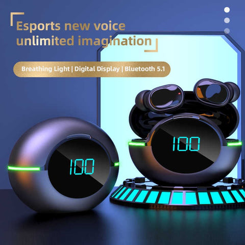 Y80 TWS Wireless Gaming Earbuds – LED Display, Bluetooth 5.1, IPX4 Waterproof, Touch Control, 3-4 Hours Playtime