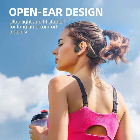 360° Folding Memory Skeleton Earphones – Ergonomic Bone Conduction Neck-Hanging Headphones with 8-Hour Endurance