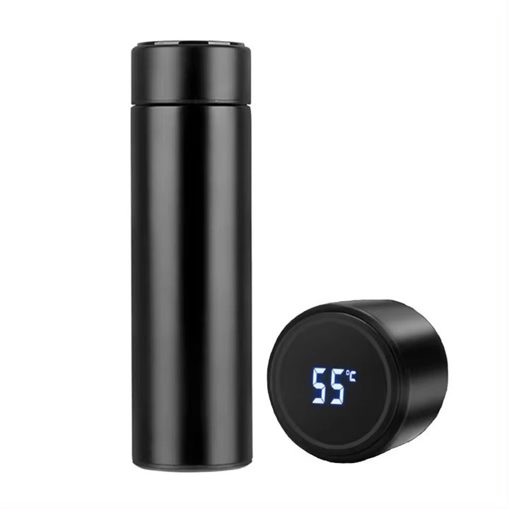 LED thermos bottle black, no LOGO, white box packaging