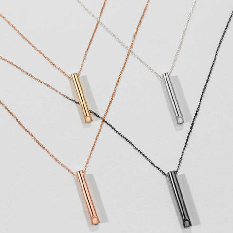 Women's Stainless Steel Whistle Necklace – Stress Relief & Mindful Breathing Jewelry Gift
