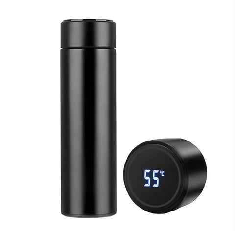 LED thermos bottle black, no LOGO, white box packaging