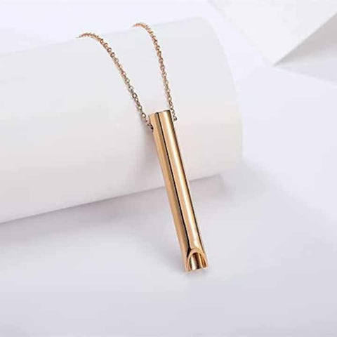 Women's Stainless Steel Whistle Necklace – Stress Relief & Mindful Breathing Jewelry Gift
