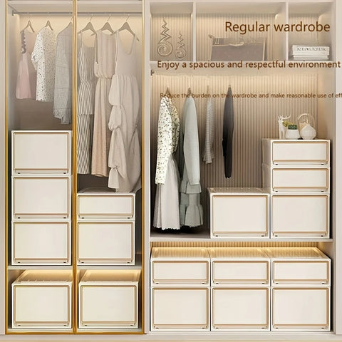 1pc Clear Plastic Storage Box – Strong, Space-Saving Drawer for Clothes, Under-Bed or Closet Use