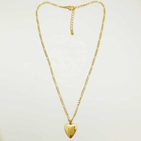 Polished Gold Plated Heart Pendant Necklace Fashion Jewelry for Women