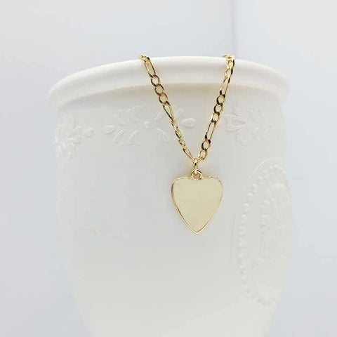 Polished Gold Plated Heart Pendant Necklace Fashion Jewelry for Women