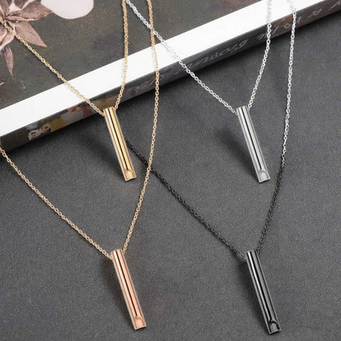 Women's Stainless Steel Whistle Necklace – Stress Relief & Mindful Breathing Jewelry Gift