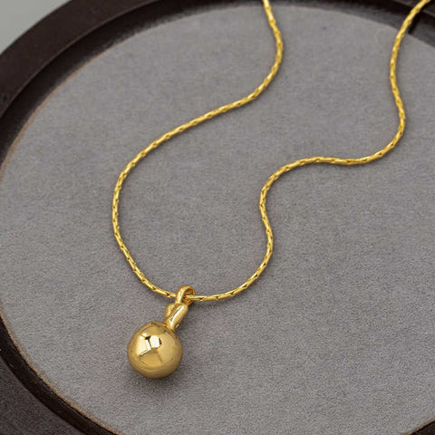 18K Gold Plated Geometric Pendant Necklace – Elegant Brass Chain Jewelry for Women & Girls