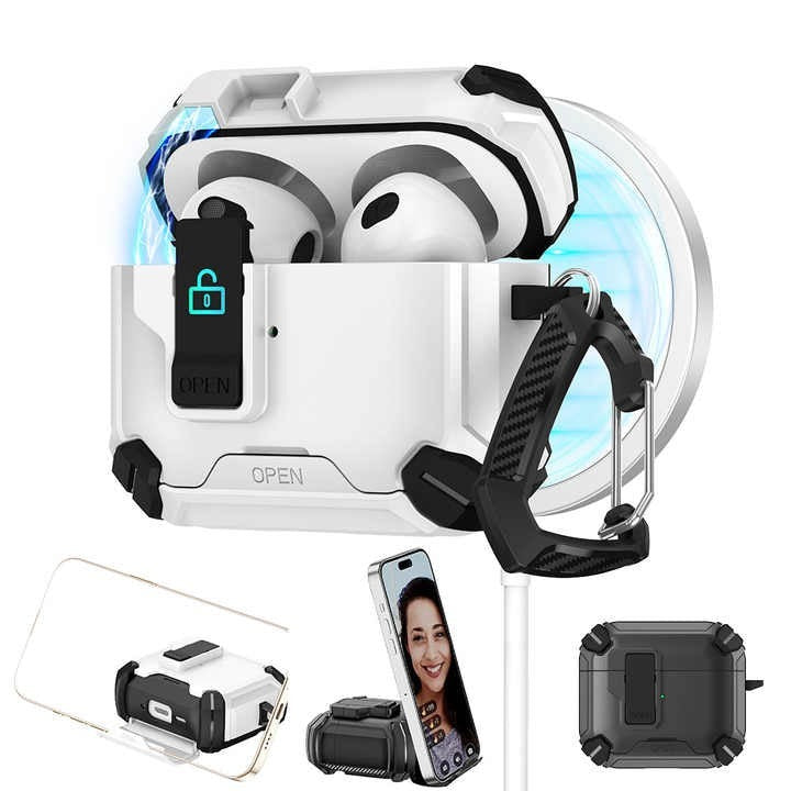 Protective Flip Case for AirPods Pro 2nd Gen – With Phone Stand & Shockproof Cover