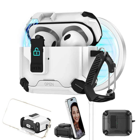 Protective Flip Case for AirPods Pro 2nd Gen – With Phone Stand & Shockproof Cover