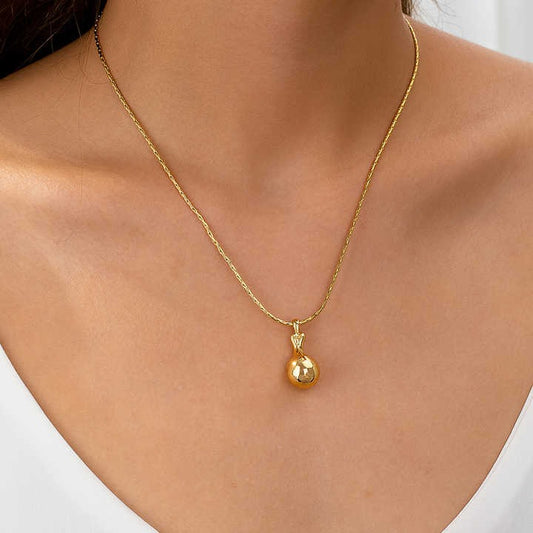 18K Gold Plated Geometric Pendant Necklace – Elegant Brass Chain Jewelry for Women & Girls
