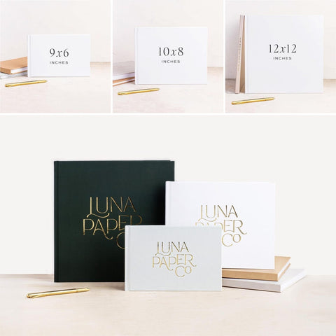 Modern Hardcover Wedding Guest Book Personalized Keepsake Album
