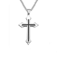 Hot Sale Cross Men's Titanium Steel Necklace – Fashion Pendant Stainless Steel Jewelry for Students & Couples