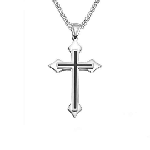 Hot Sale Cross Men's Titanium Steel Necklace – Fashion Pendant Stainless Steel Jewelry for Students & Couples