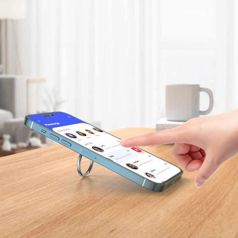 MagSafe-Compatible Magnetic Ring Holder – 360° Rotating Finger Grip with Detachable Dual-Sided Magnets