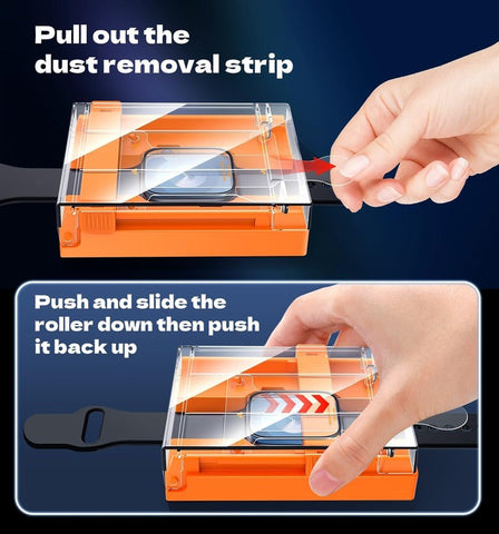 Full Glue HD Tempered Glass Screen Protector – Auto-Alignment & Dust-Free for Apple Watch Series