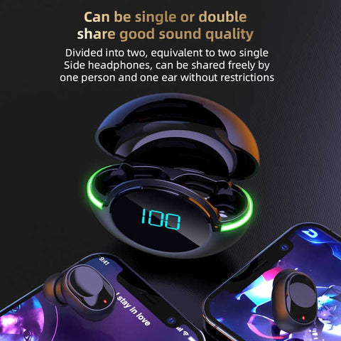 Y80 TWS Wireless Gaming Earbuds – LED Display, Bluetooth 5.1, IPX4 Waterproof, Touch Control, 3-4 Hours Playtime