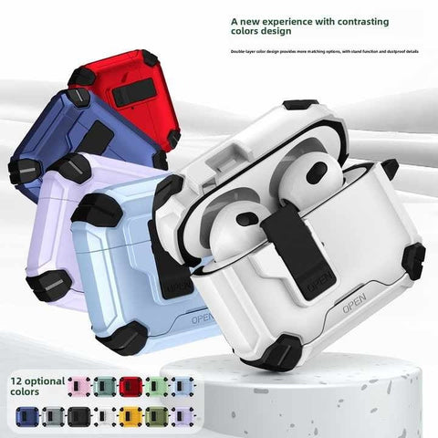 Protective Flip Case for AirPods Pro 2nd Gen – With Phone Stand & Shockproof Cover