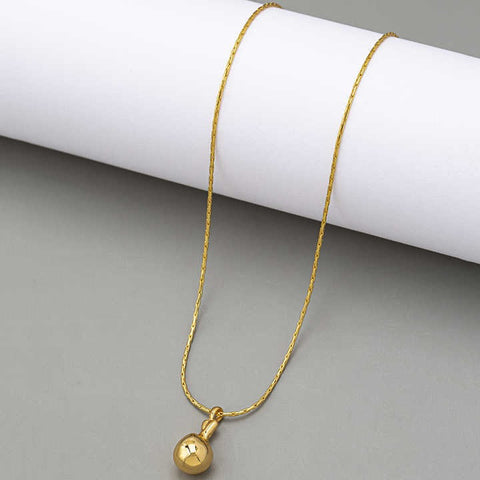 18K Gold Plated Geometric Pendant Necklace – Elegant Brass Chain Jewelry for Women & Girls