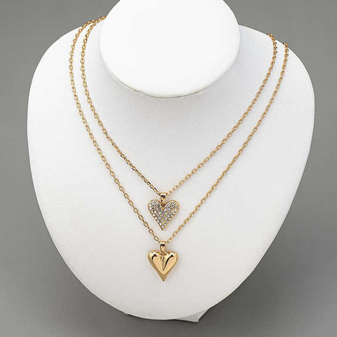 Elegant Gold Plated Heart Pendant Necklace – Trendy 2024 Fashion for Women & Girls