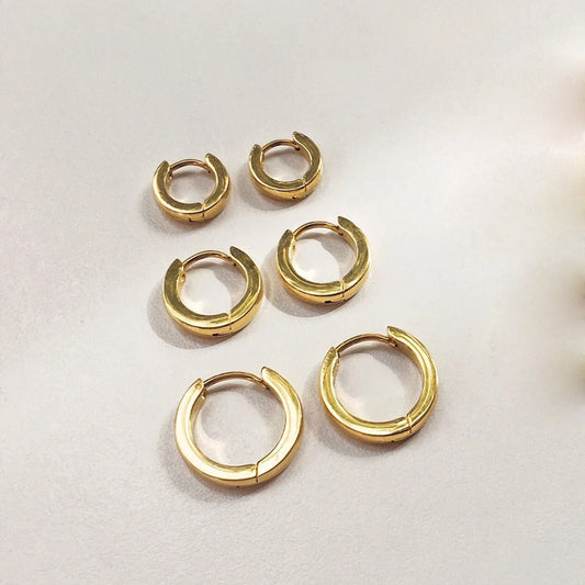 Elegant 18K Gold Plated Hoop Earrings Set