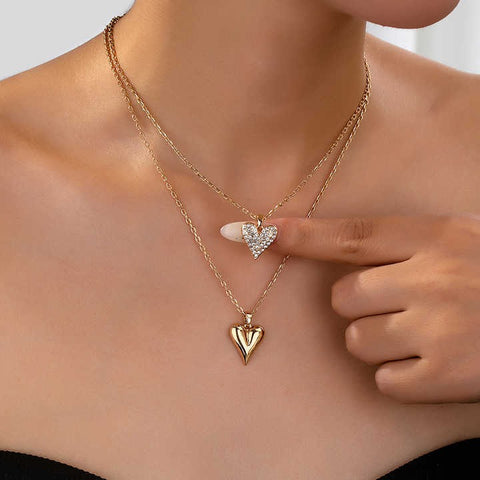 Elegant Gold Plated Heart Pendant Necklace – Trendy 2024 Fashion for Women & Girls