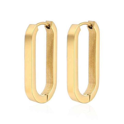 Stylish 18K Gold Plated Square Hoop Earrings